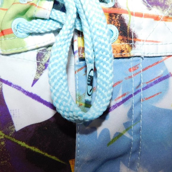 Body Glove Mens 38 White Purple Yellow Floral Hibiscus Board Shorts unlined - Picture 7 of 10